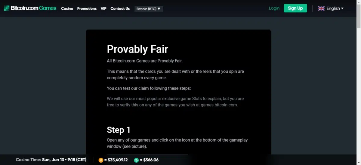 Provably Fair Bitcoin Games