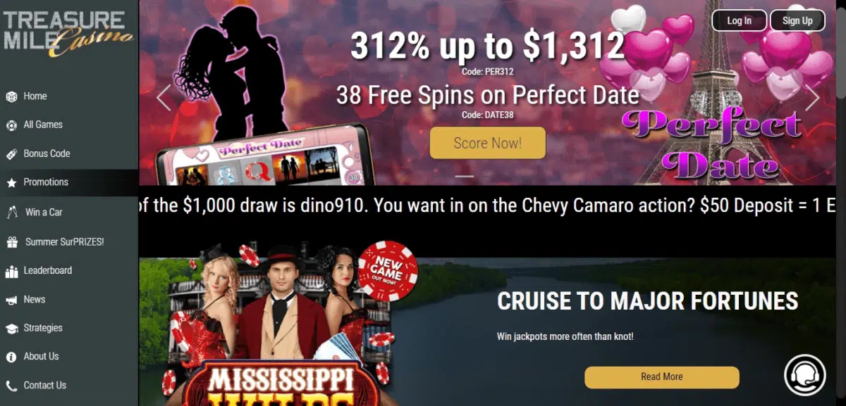 Treasure Mile Casino Promo Codes