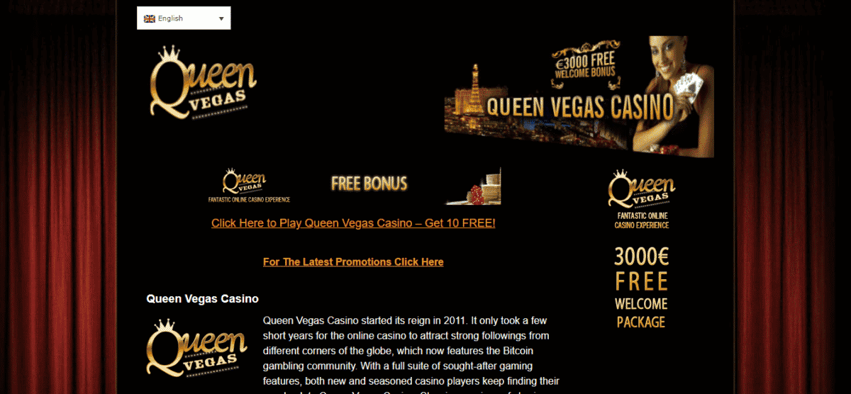 Queen Vegas Casino Bonus Free Spins