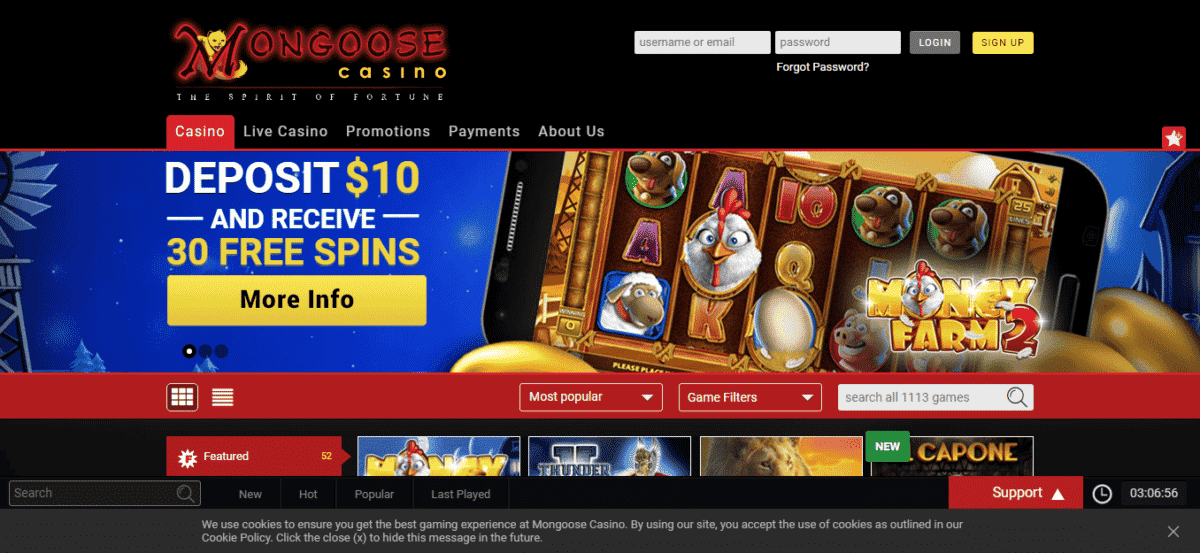 Mongoose Casino Promos