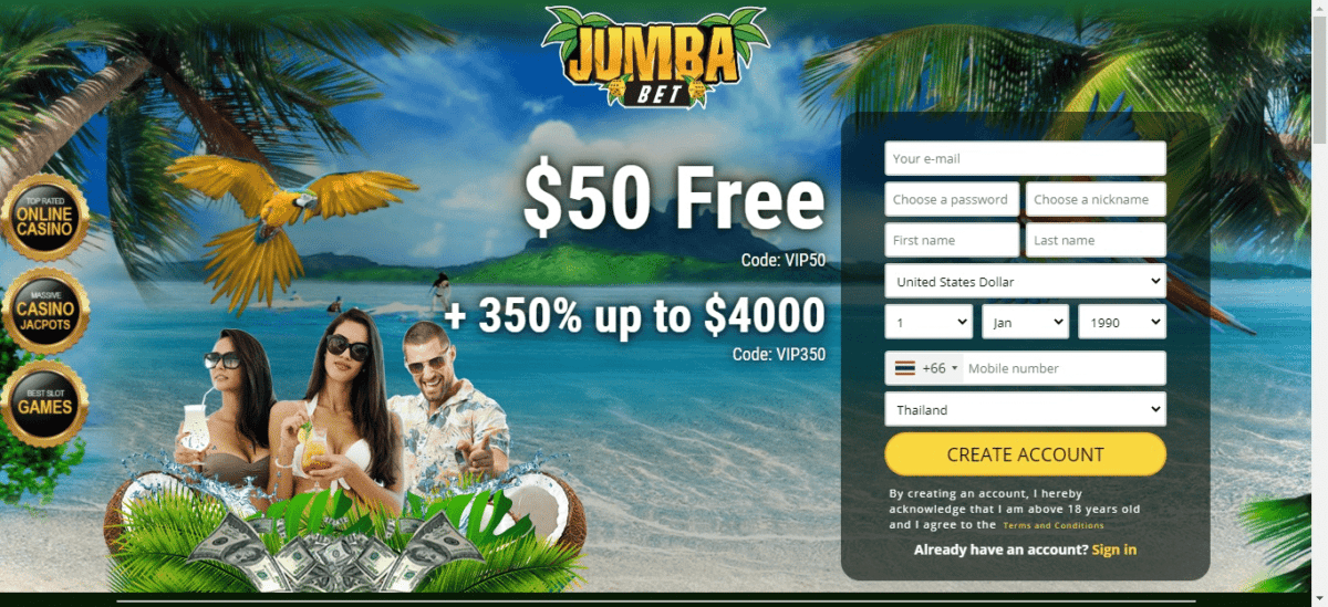 jumba bet casino no deposit bonus codes for 2024