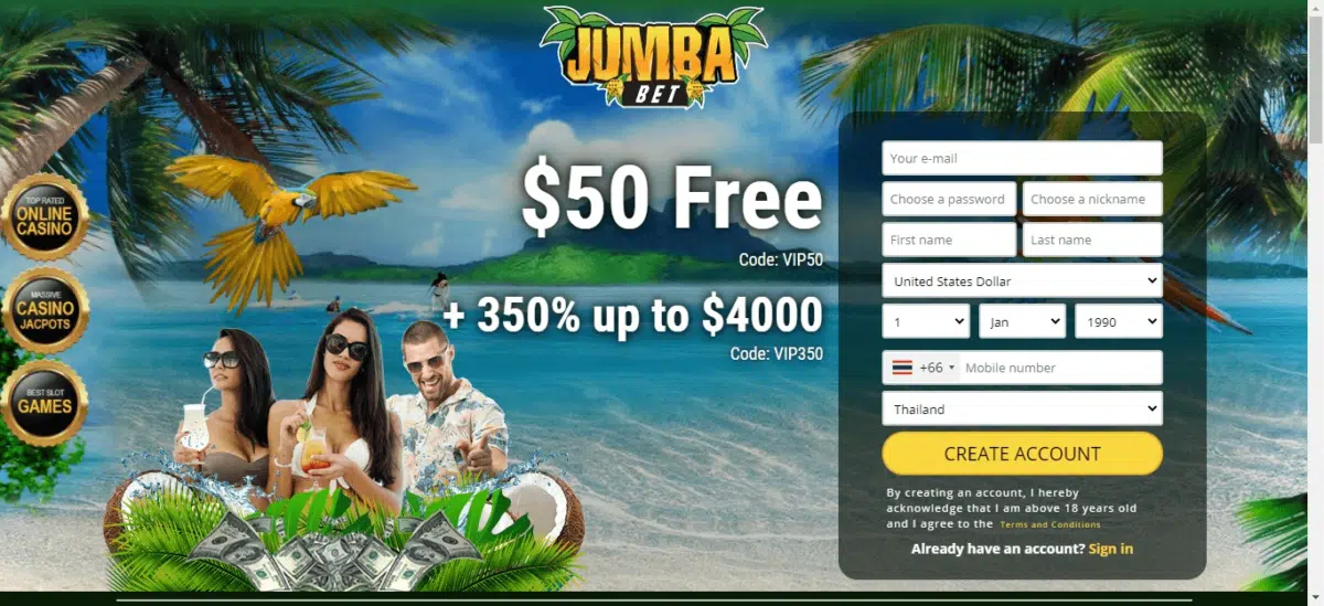 Jumba Bet Bonus Codes