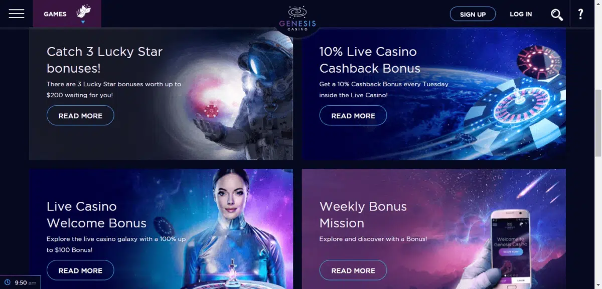 Genesis Casino No Deposit Bonus